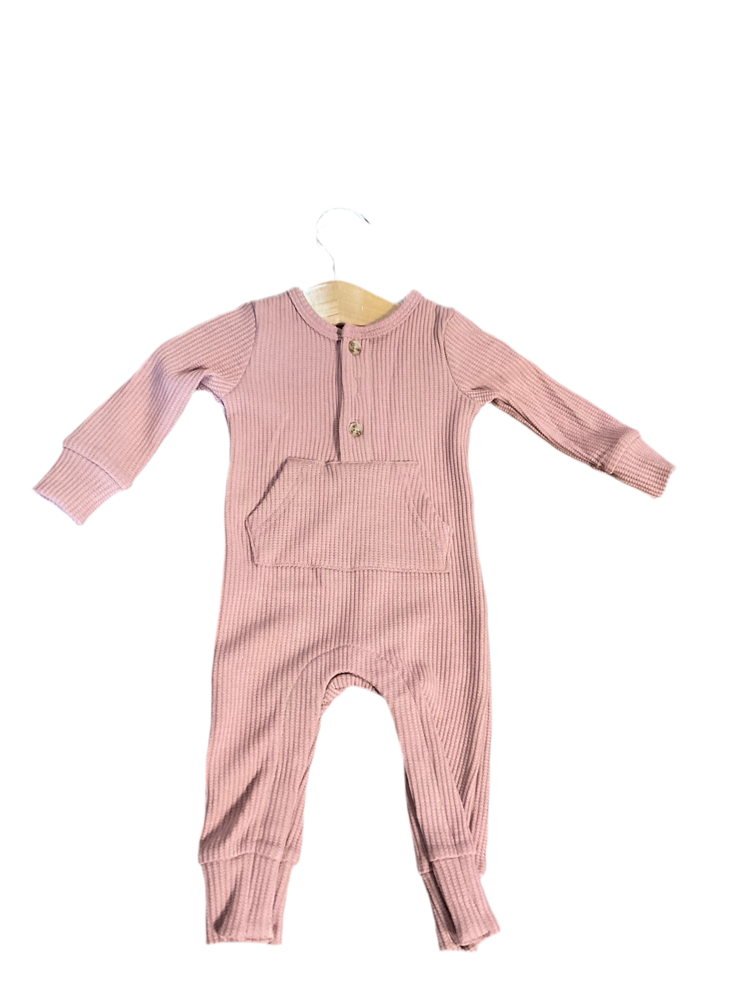 WAFFLE ROMPER-BURLWOOD