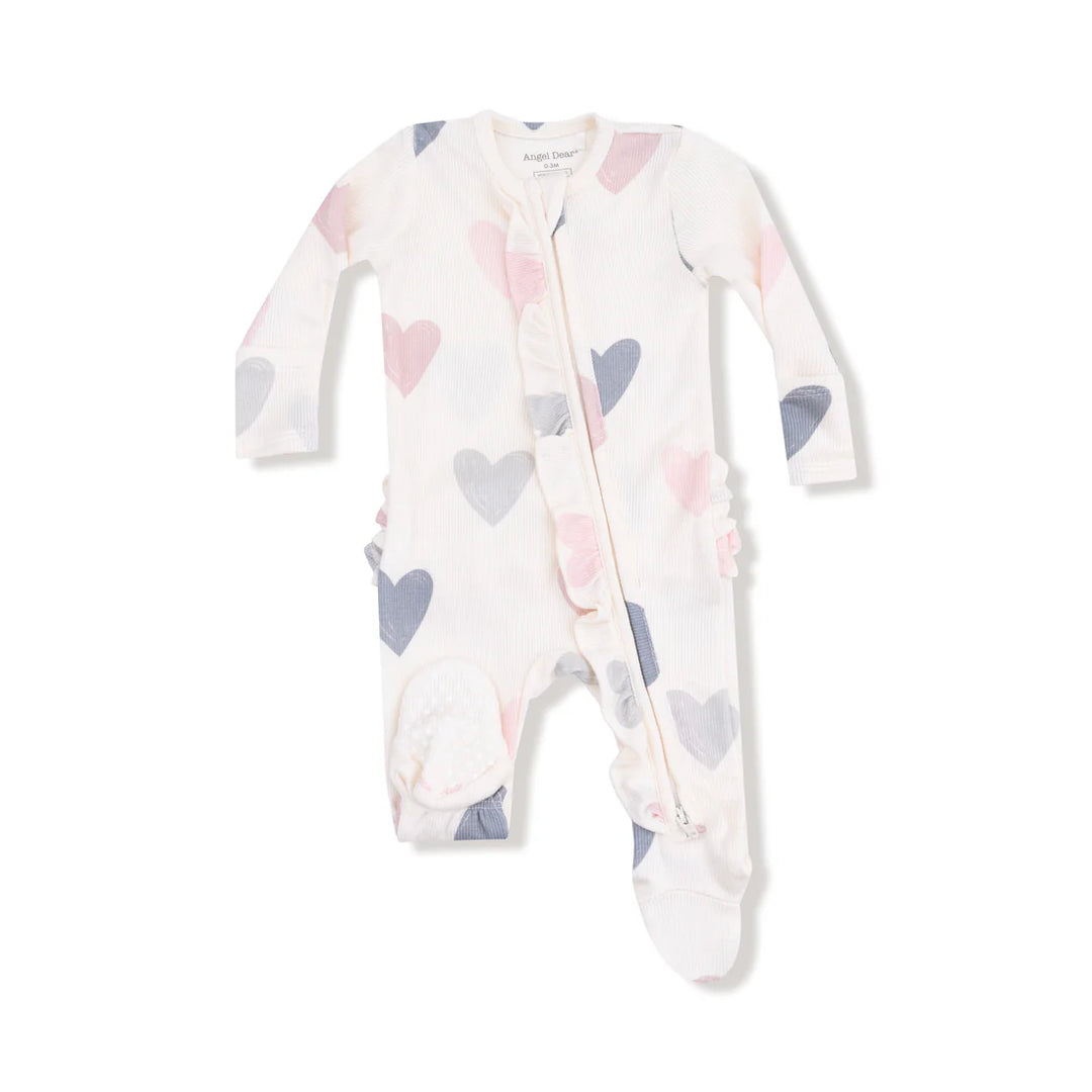 heart modal rib- footie