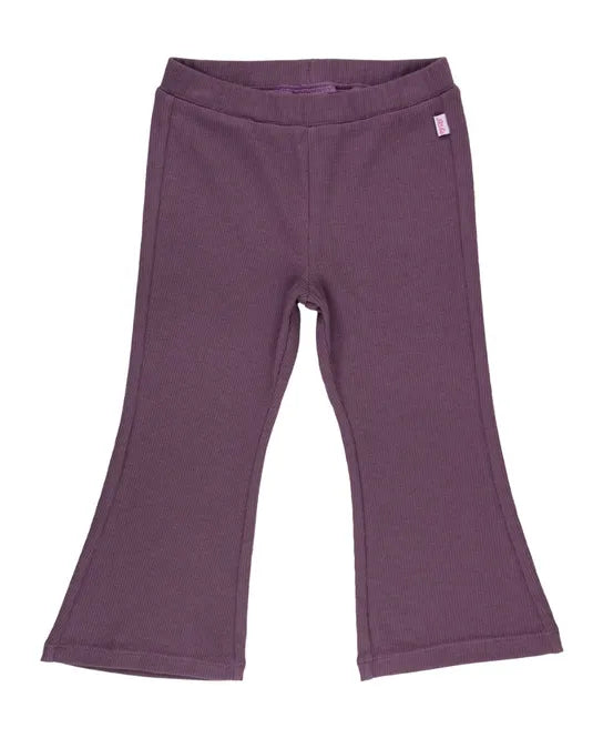 Rib Knit Flare Leggings - Purple