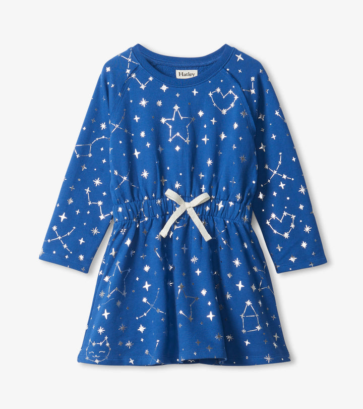 Constellations Cinched Waist Terry Dress