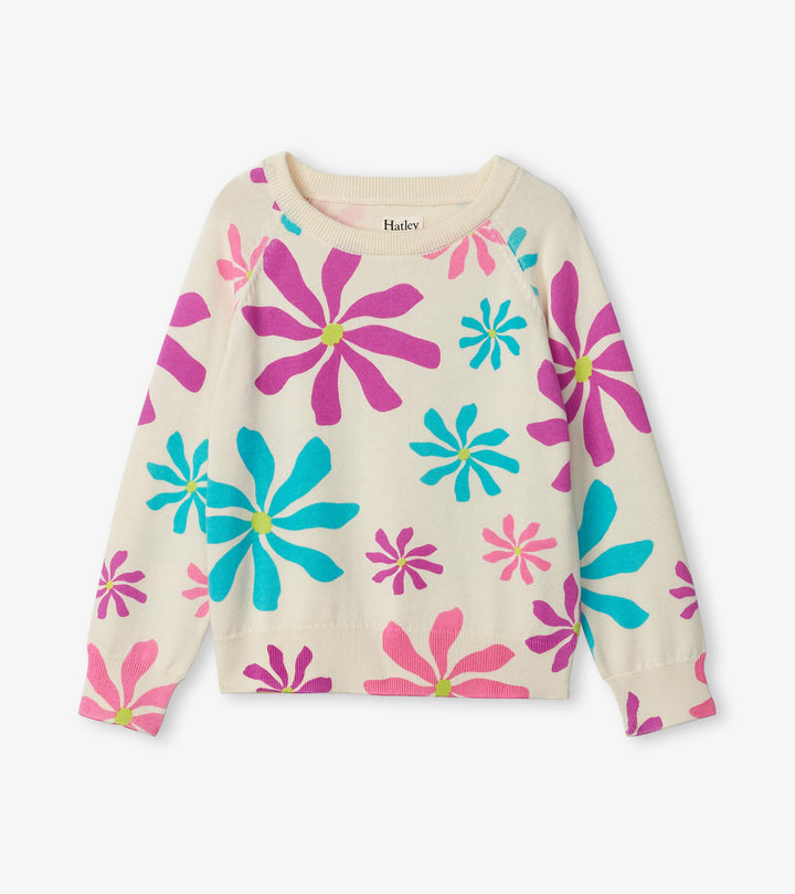 Groovy Floral Pullover Sweater