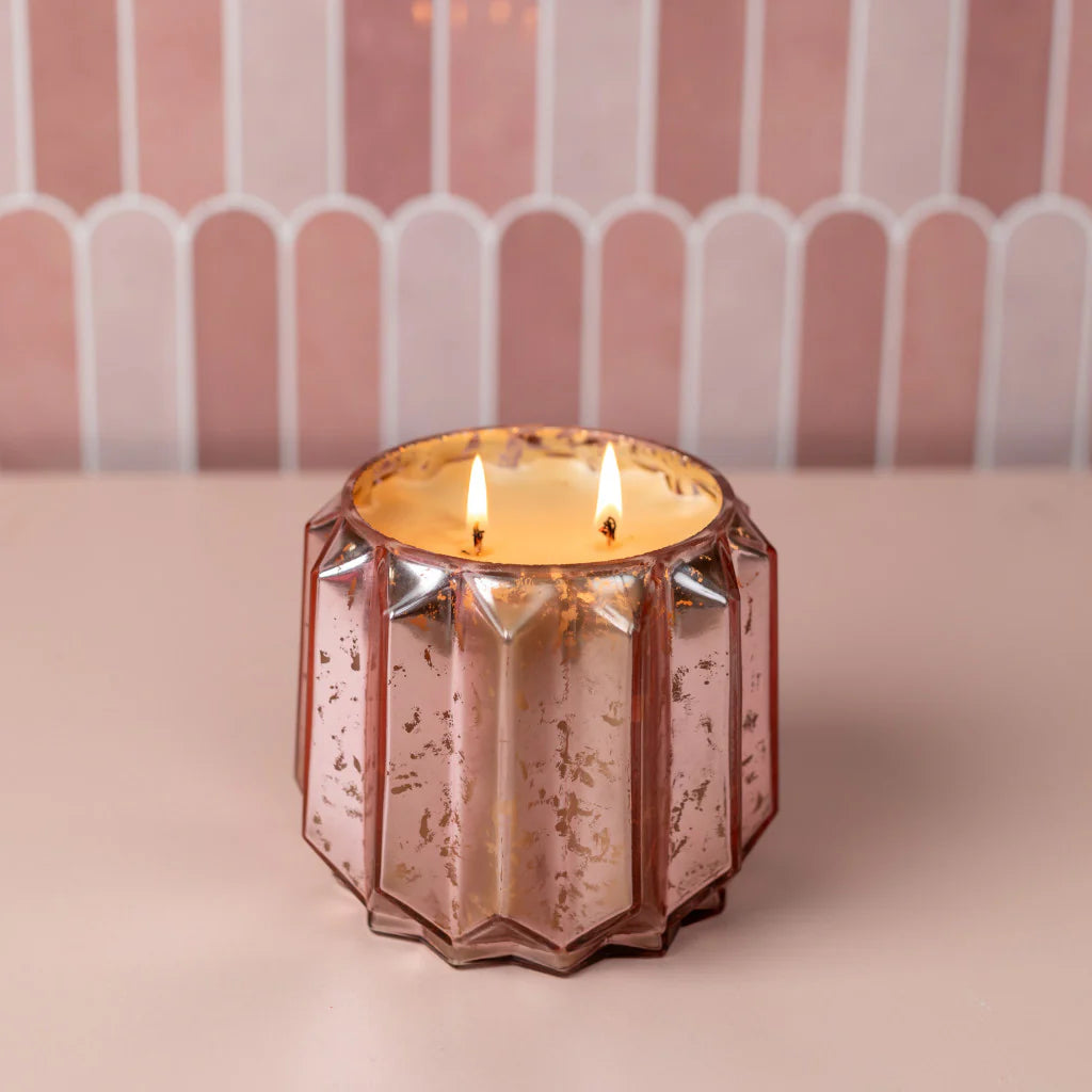 Sweet Grace Pink Mercury Glass Candle