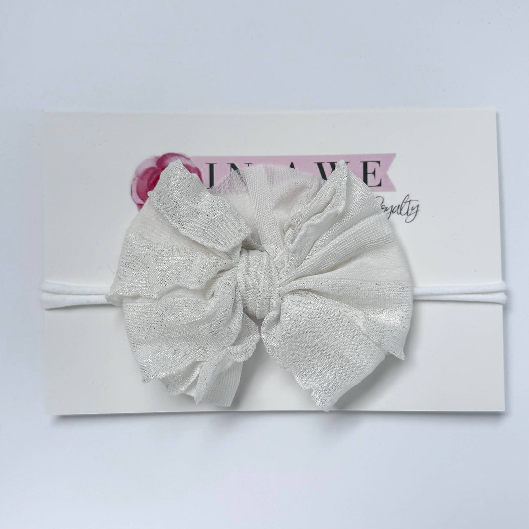 Skinny Mini Ruffled Headband- Icicle Shimmer