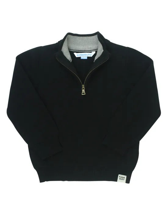 Black Quarter-Zip Sweater
