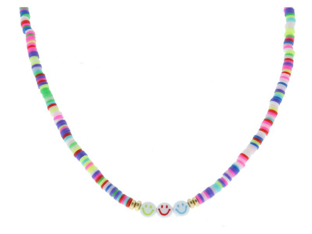 Happy Face Beads- Multi Sequin Necklace