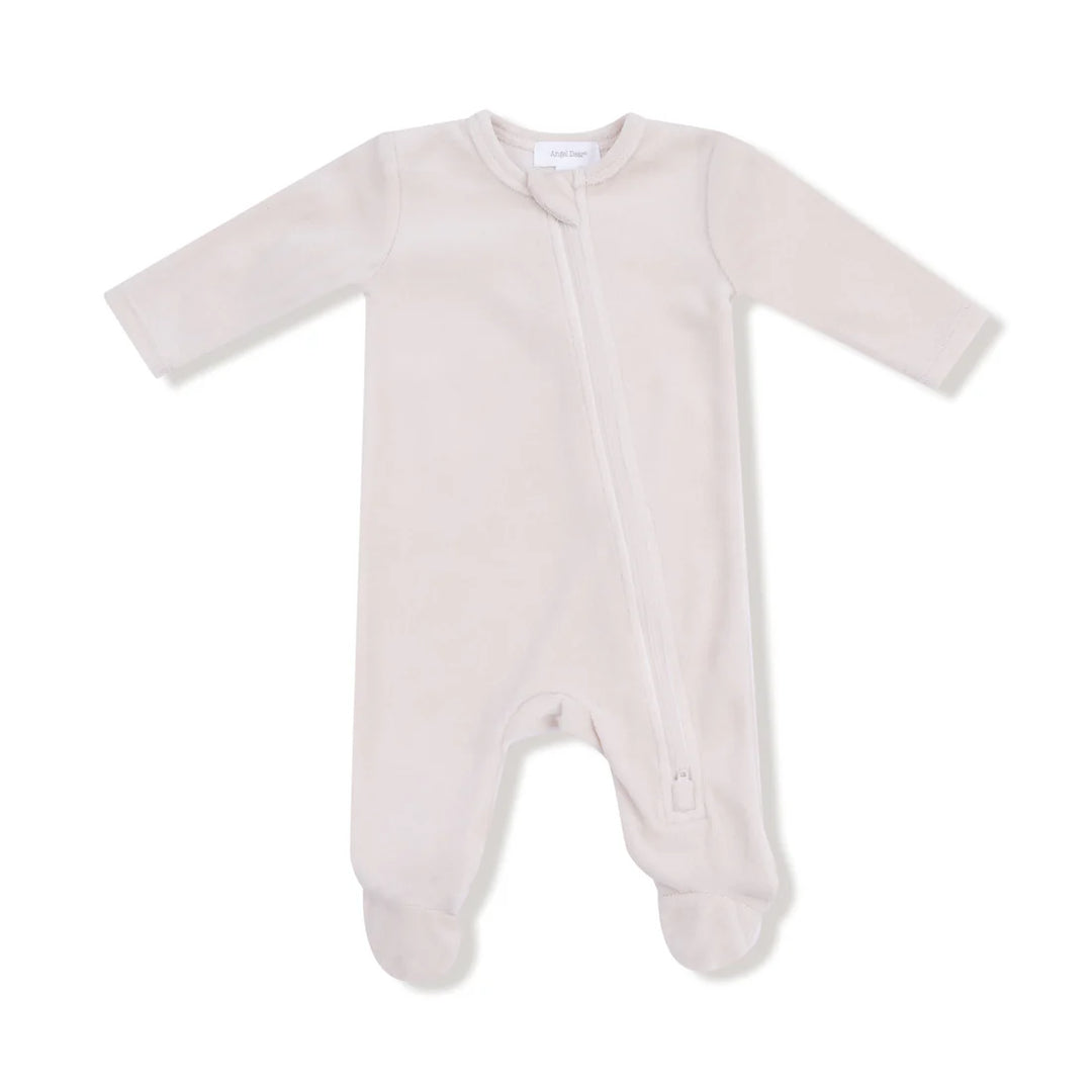 Oatmilk Velour Footie