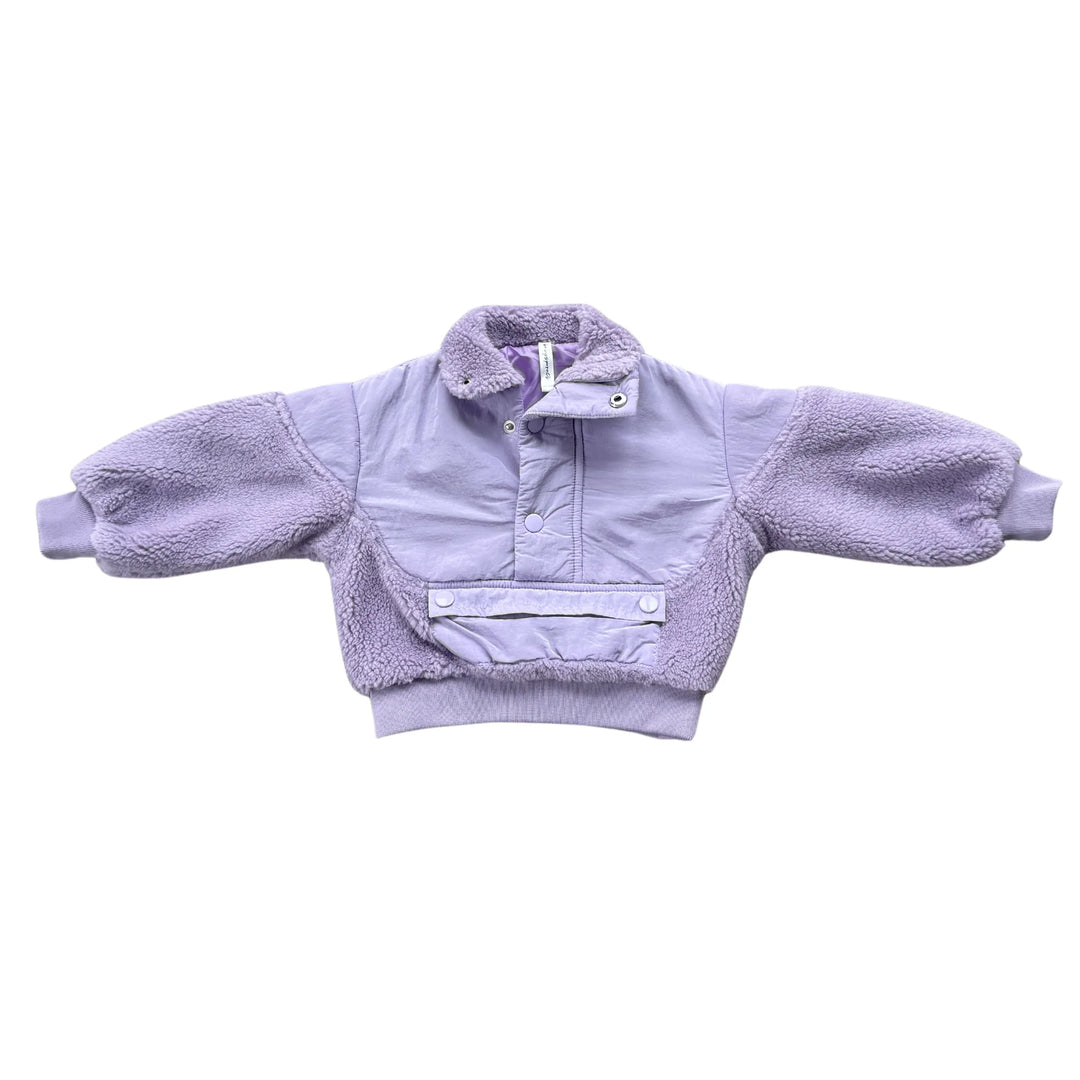 sherpa pullover- lavender fog