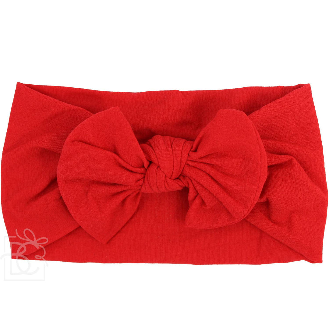 WIDE PANTYHOSE HEADBAND WITH KNOT BOW (SOLIDS)