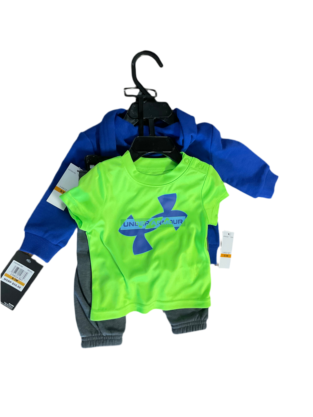 ROYAL UNDER ARMOUR HOODIE, SHIRT, & PANTS SET