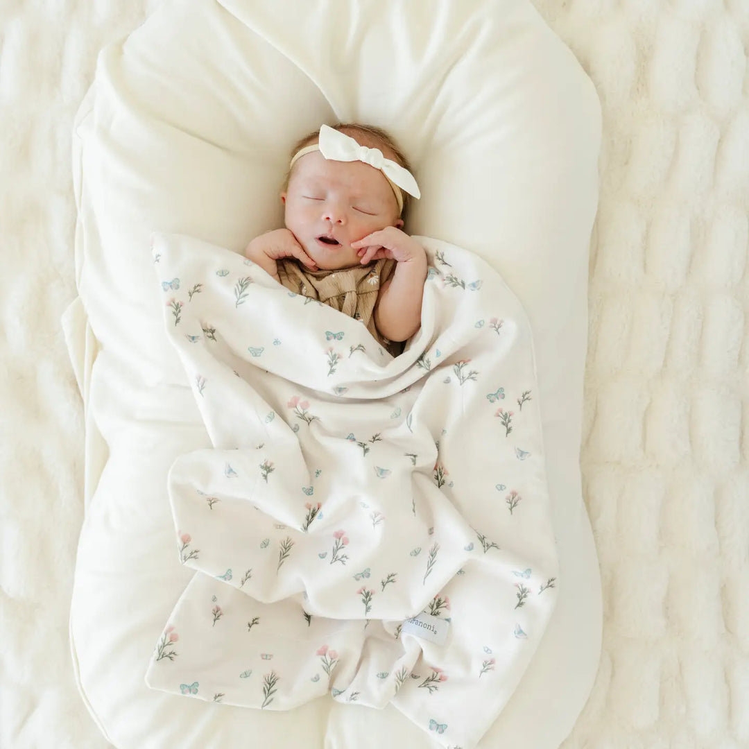 Minky Stretch Mini Blanket- secret garden
