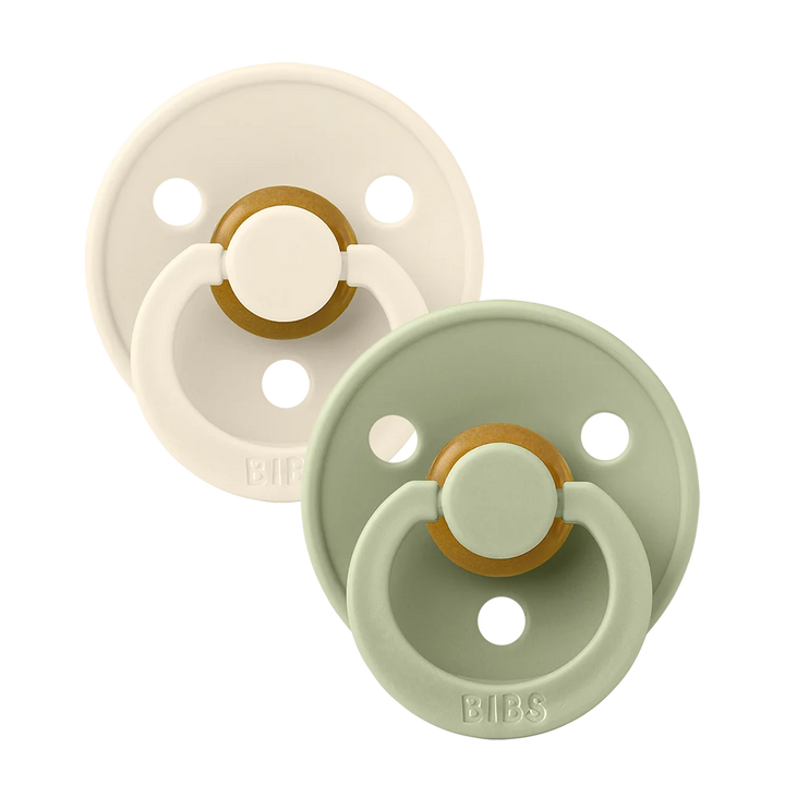BIBS Pacifier Colour 2 Pack Latex Ivory/ Sage
