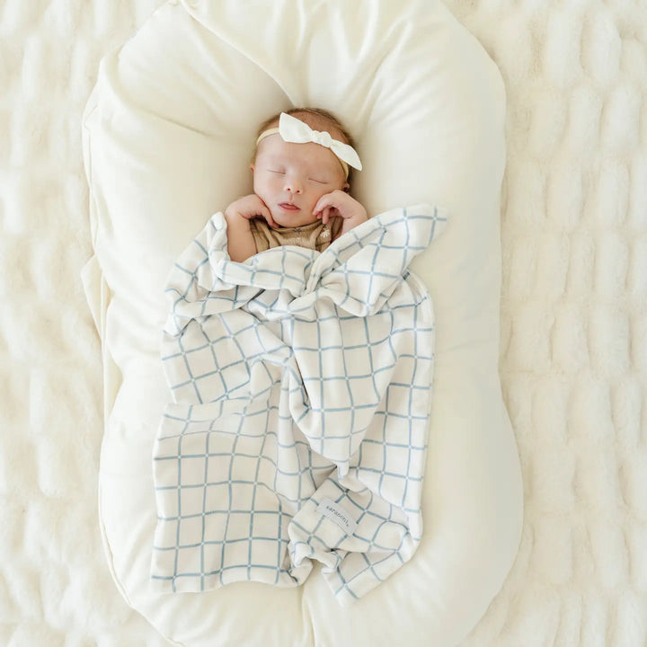 Minky Stretch Mini Blanket- Grid
