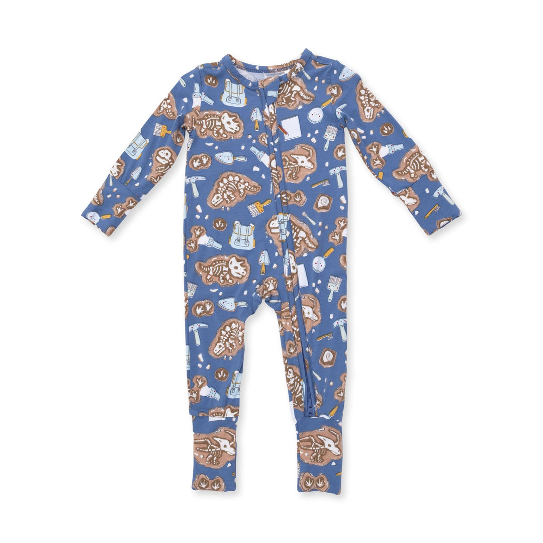 Glow in the Dark Dino Dig Convertible Zip Romper