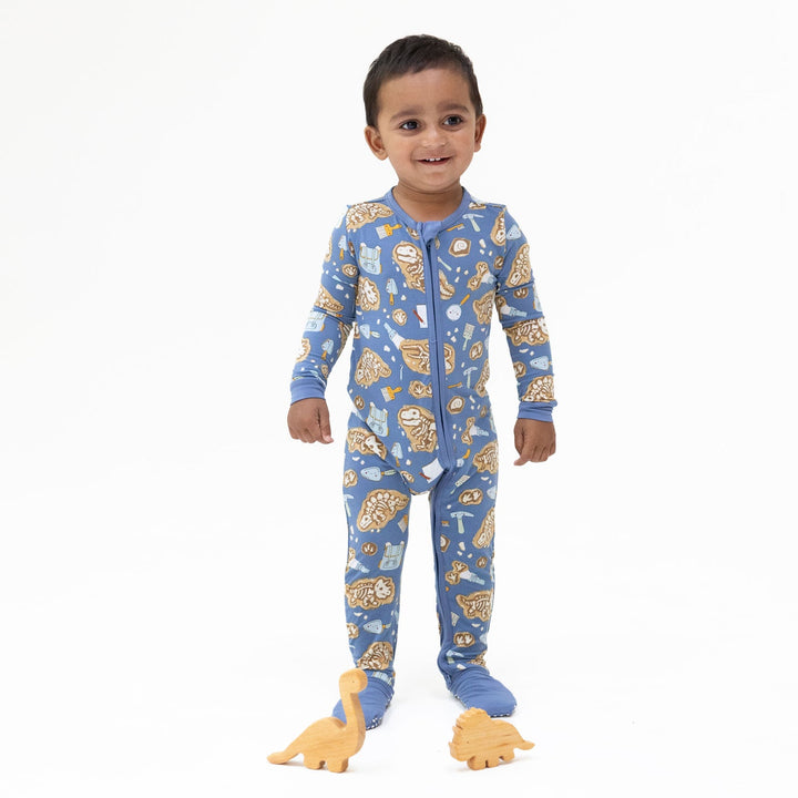 Glow in the Dark Dino Dig Convertible Zip Romper
