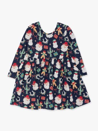 Giddy Up Santa Long Sleeve Twirl Dress