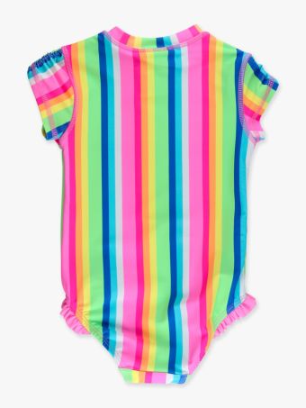 Neon Rainbow Stripe One Piece Swimsuit