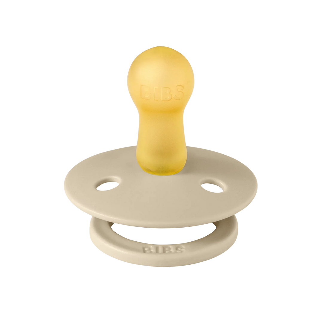 BIBS Colour Pacifier Round Latex with Case- Dark Oak