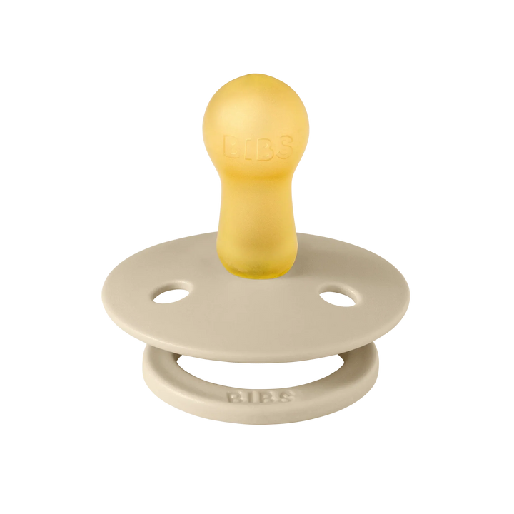 BIBS Colour Pacifier Round Latex with Case- Dark Oak