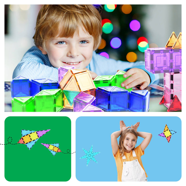 PicassoTiles 101pc Magnetic Tile Building Set STEM Toy