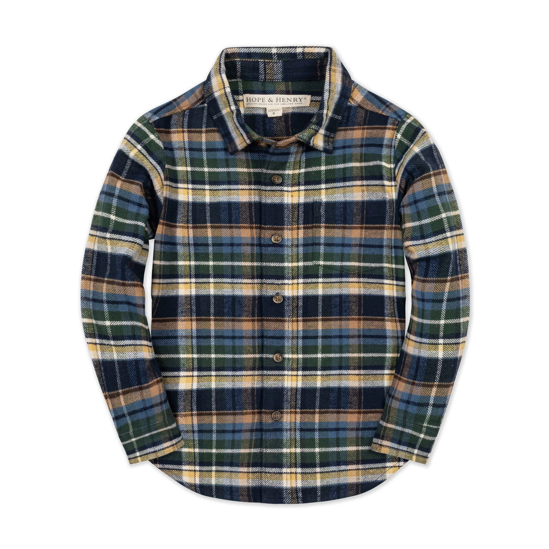 Navy Plaid Flannel Shirt