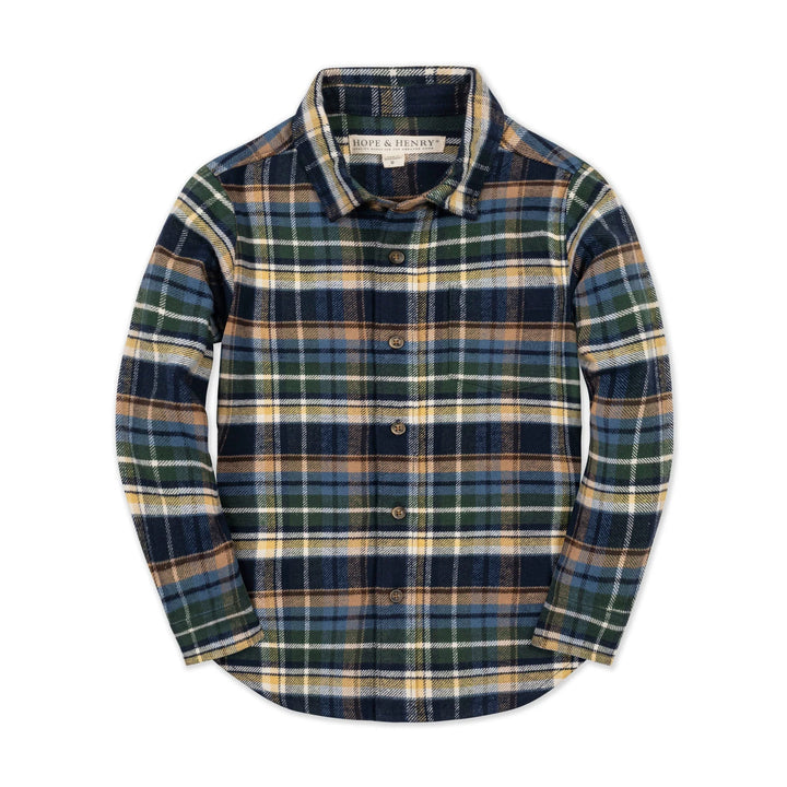 Navy Plaid Flannel Shirt