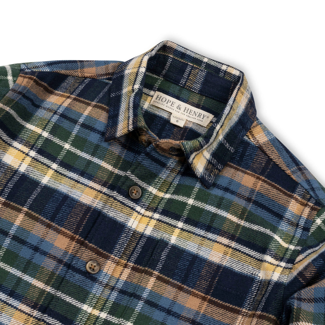 Navy Plaid Flannel Shirt