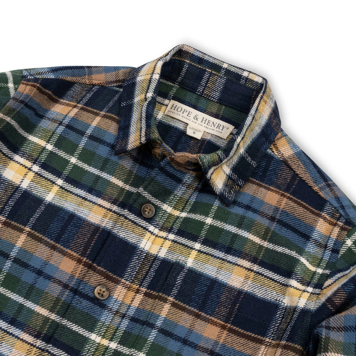 Navy Plaid Flannel Shirt