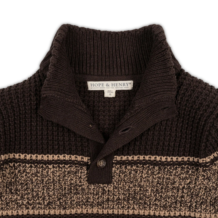 Camel/Chocolate Mock Neck Waffle Sweater