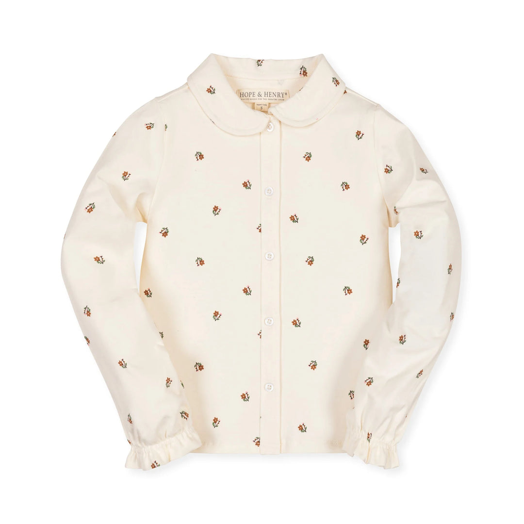 Floral Peter Pan Collar Knit Top