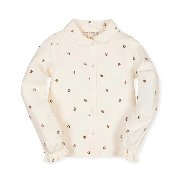 Floral Peter Pan Collar Knit Top