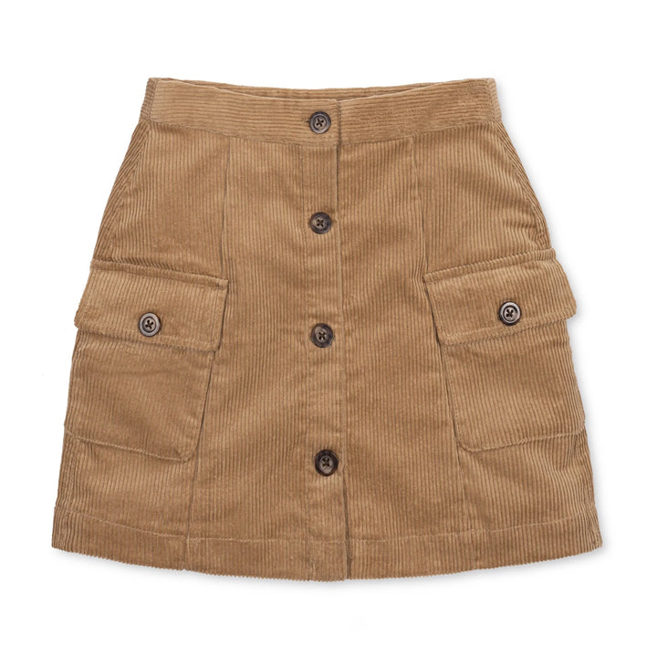 Corduroy Button Front Skirt