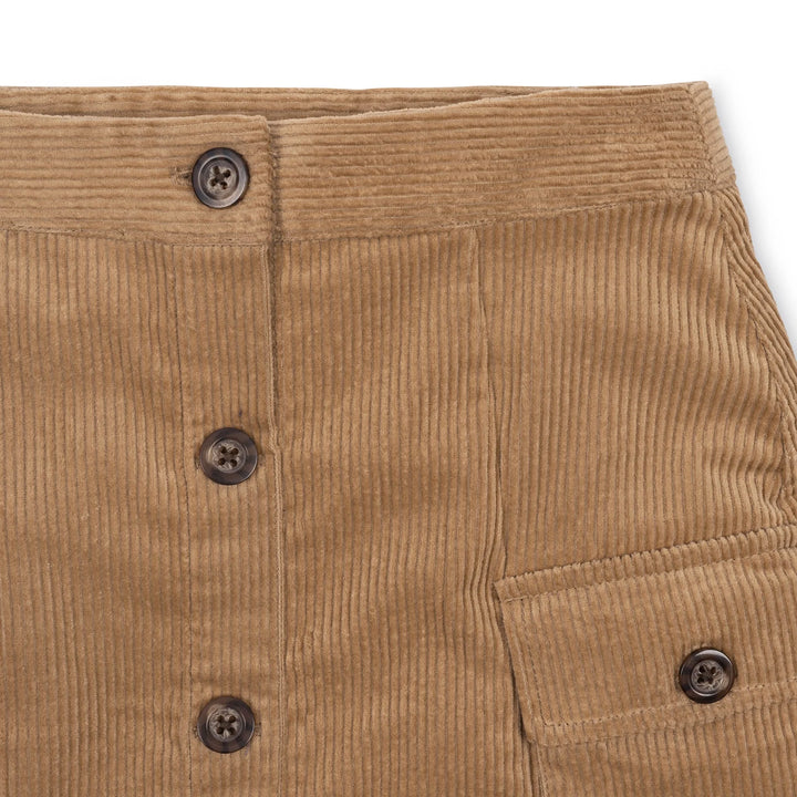 Corduroy Button Front Skirt