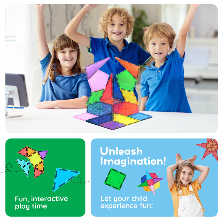 PicassoTiles 16pc Magnetic Tile Building Set STEM Toy