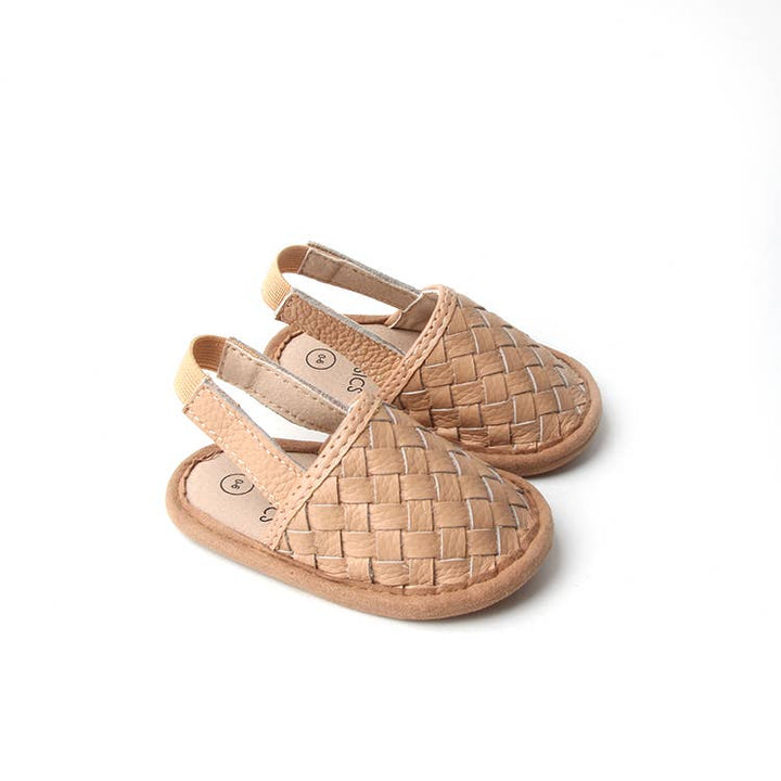 Woven Leather Baby Sandals: Tawny
