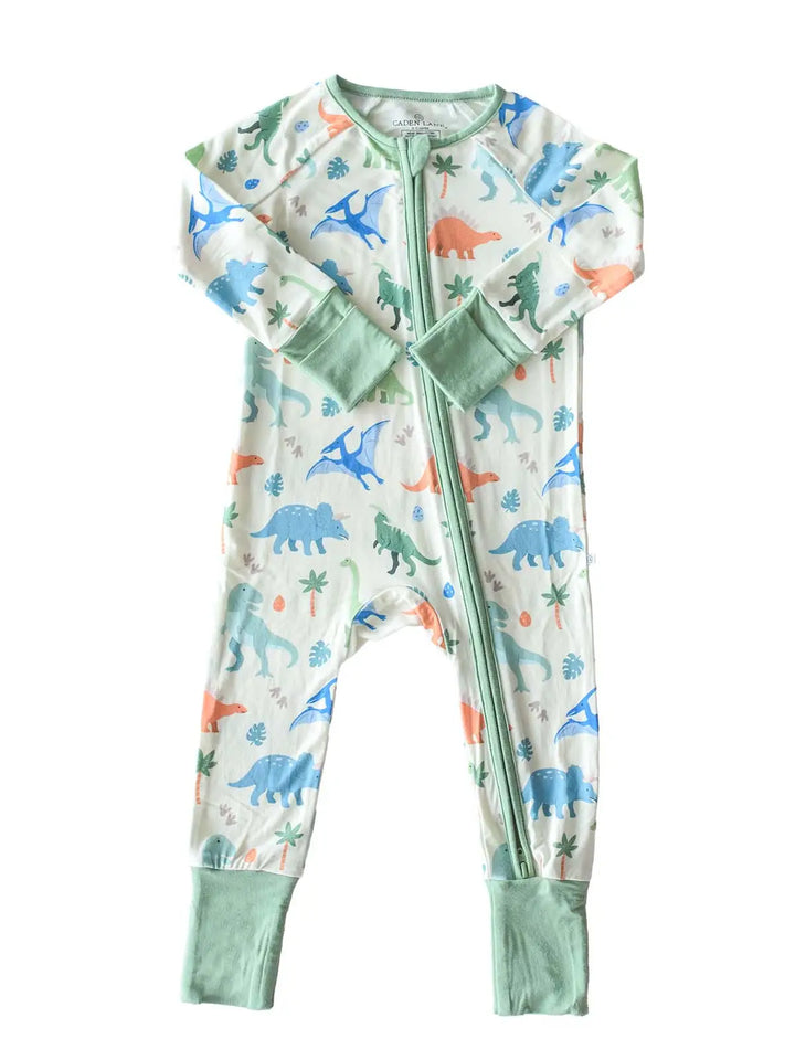 Little Fossil  Zip Romper- Neutral