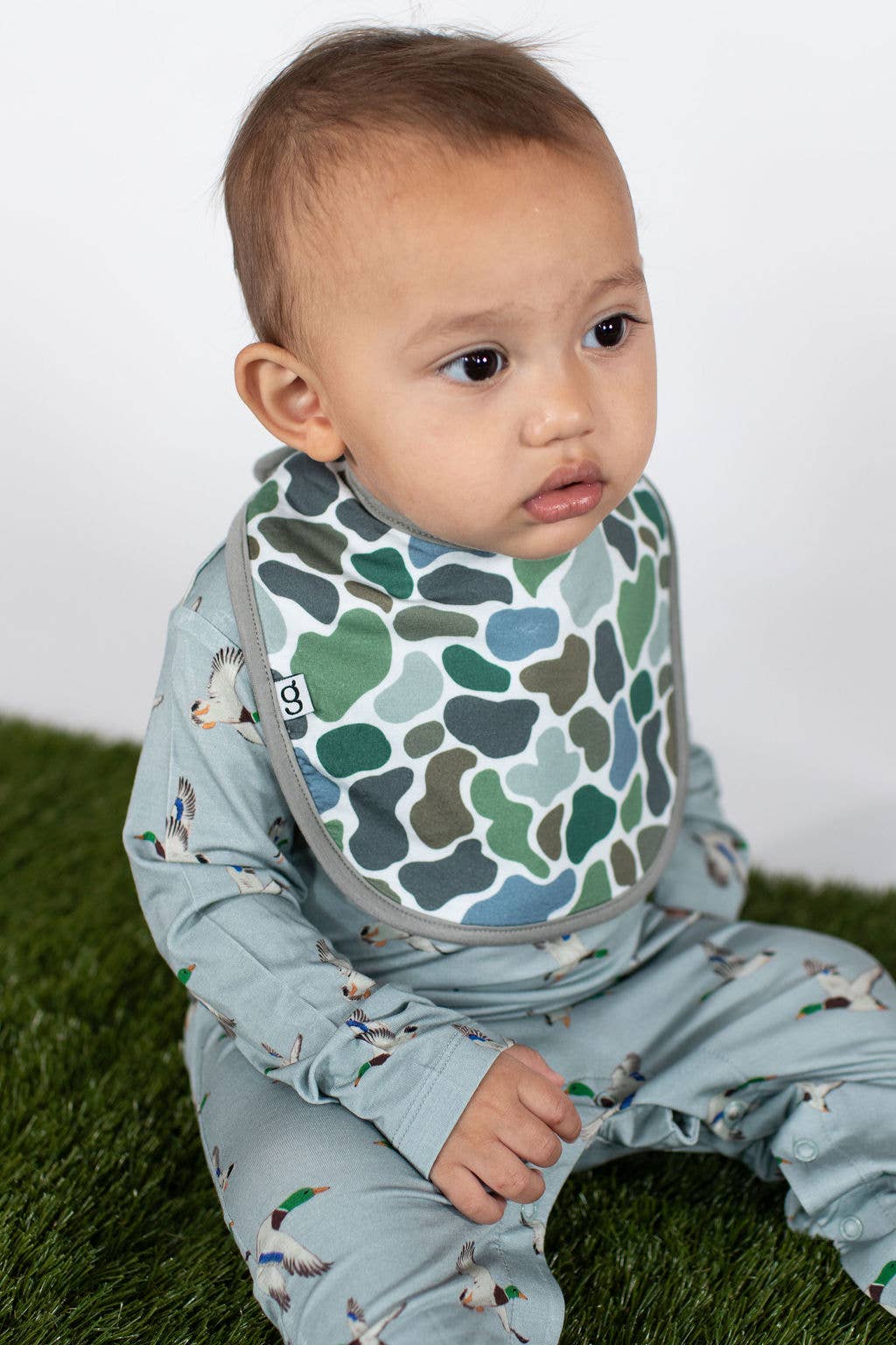 Mallards / Ducks - Long Sleeve Polo Romper: 0-3 MONTHS
