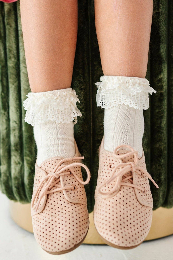 Lace Bobby Socks - Ivory