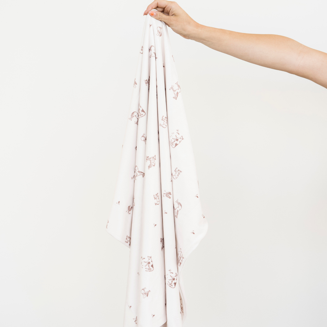 MINKY STRETCH TODDLER BLANKETS: Farm Animals
