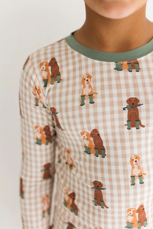 Green Pup Friends Long Sleeve Pajama Set