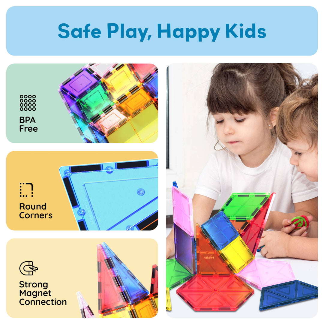 PicassoTiles 16pc Magnetic Tile Building Set STEM Toy