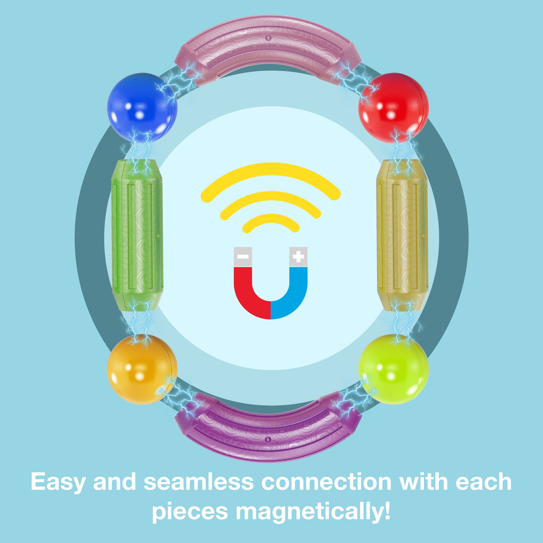 PicassoTiles 50 Piece Magnetic Stick Stacking Construction: MULTI-COLOR