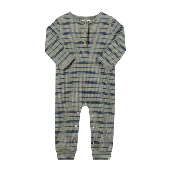 MASON Sage Ribbed Henley Romper