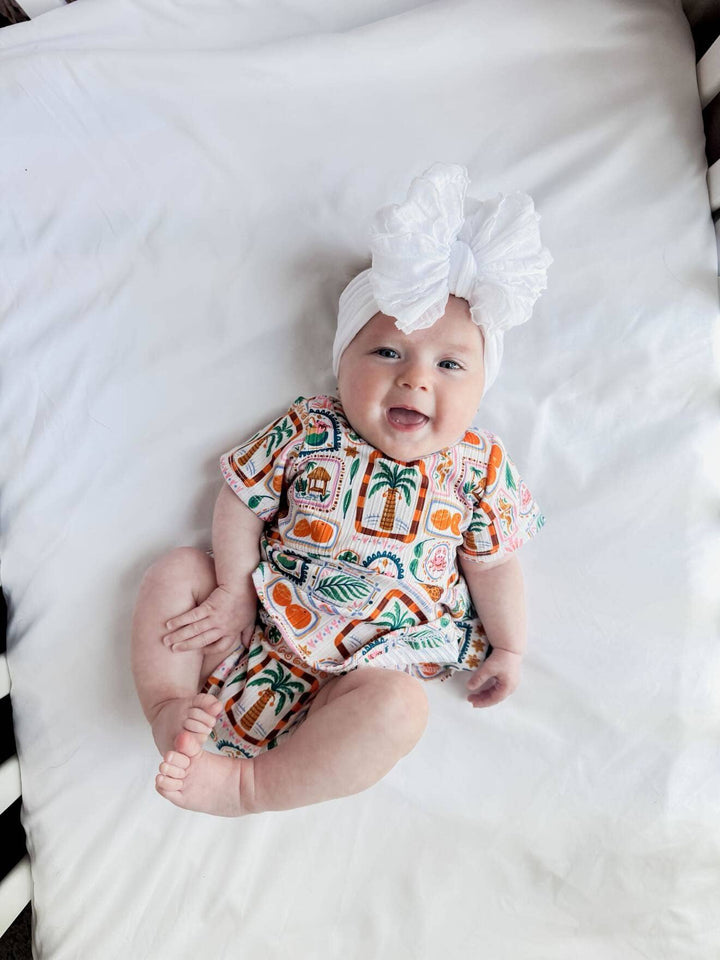 White | Ruffled Baby Headband