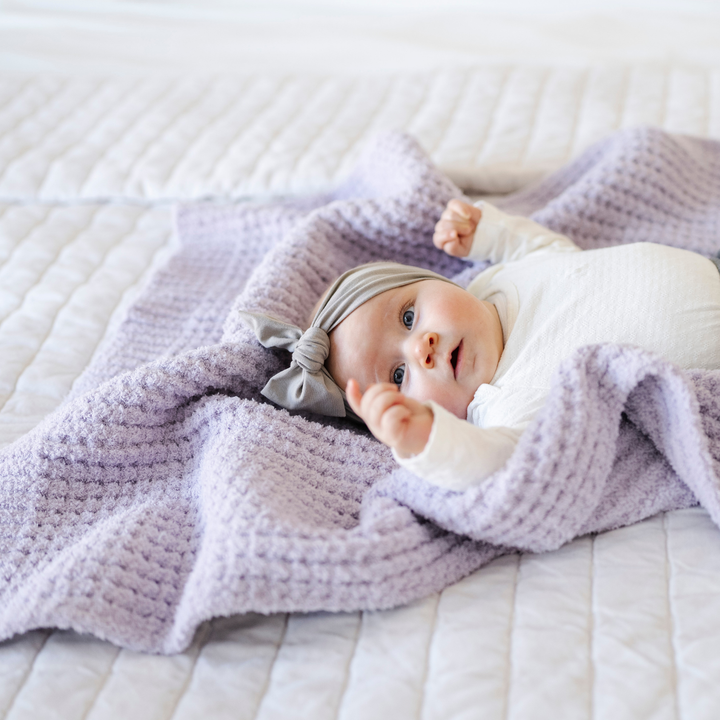 WAFFLE KNIT RECEIVING BLANKETS: Elm