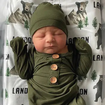 Bamboo Baby Knot Gown- Solid Olive