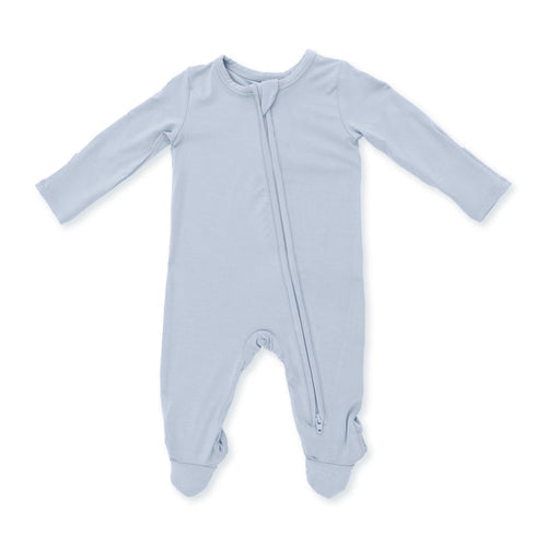Solid Blue Fog Zip Footie