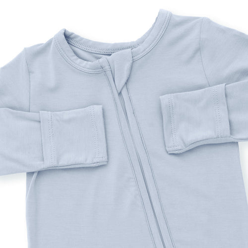 Solid Blue Fog Zip Footie