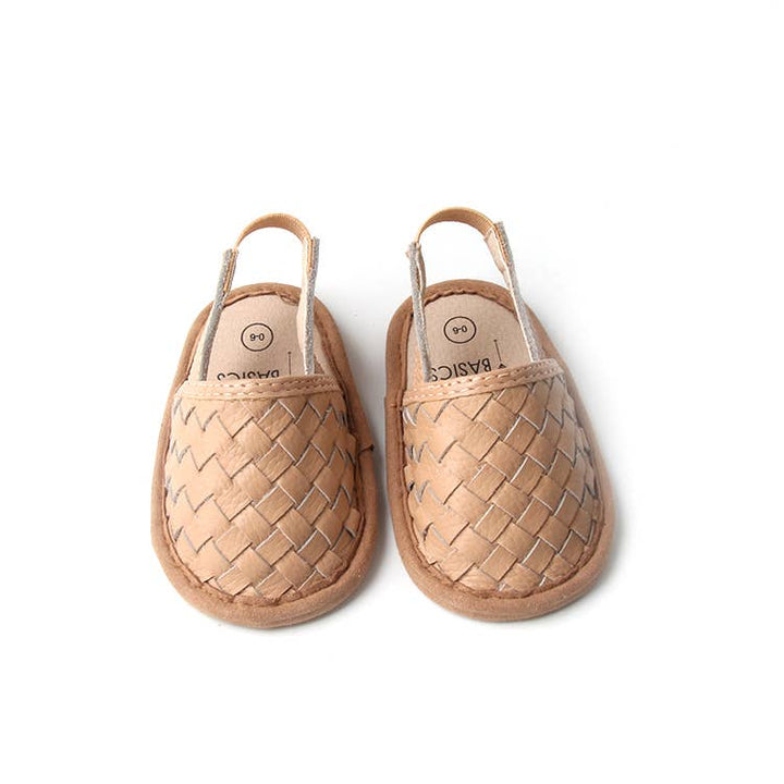 Woven Leather Baby Sandals: Tawny