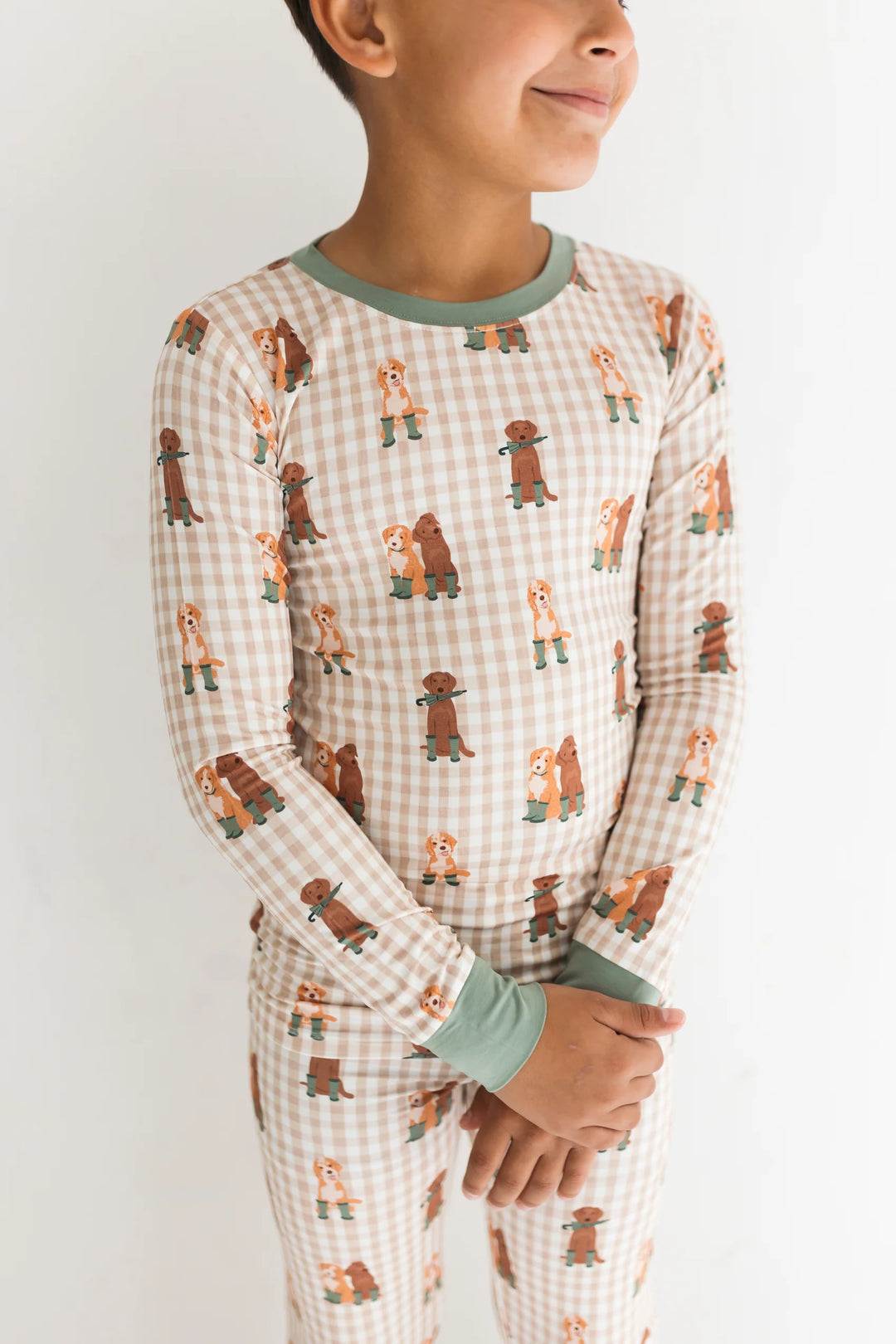 Green Pup Friends Long Sleeve Pajama Set