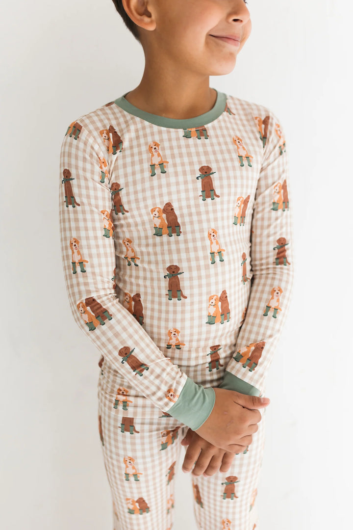 Green Pup Friends Long Sleeve Pajama Set